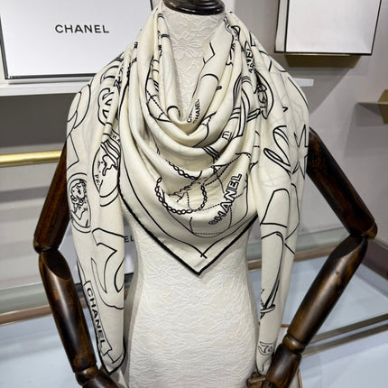 CHANEL 25S SCARF 140 IN SILK 732180