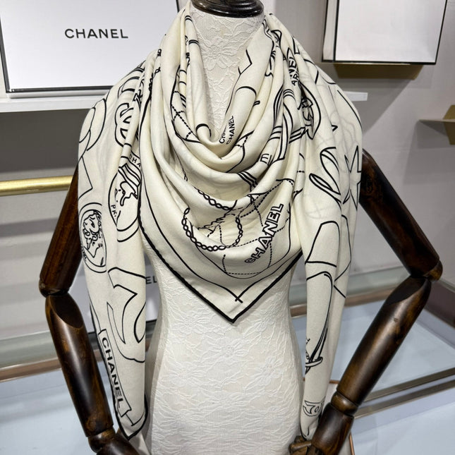 CHANEL 25S SCARF 140 IN SILK 732180