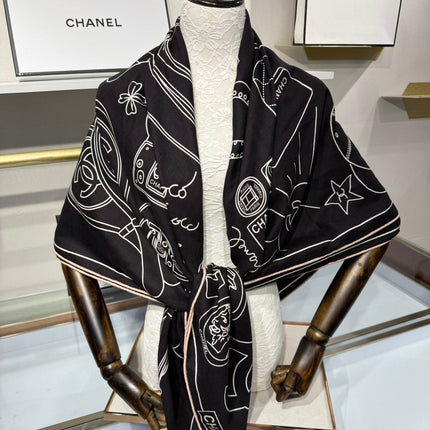 CHANEL 25S SCARF 140 IN SILK 732181