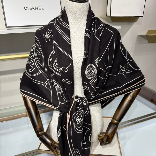 CHANEL 25S SCARF 140 IN SILK 732181