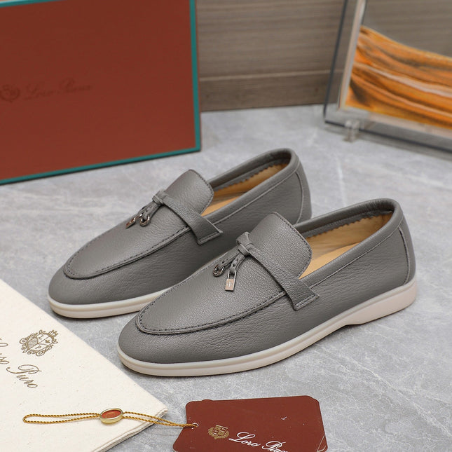 LP SUMMER CHARMS WALK LOAFERS LIGHT GRAY LAMBSKIN