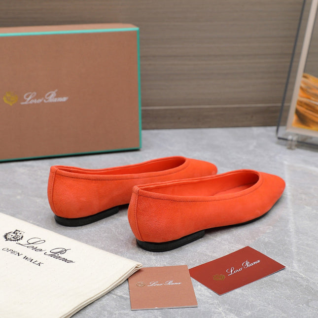 CLASSIC BALLET SHOES IN ORANGE SUEDE