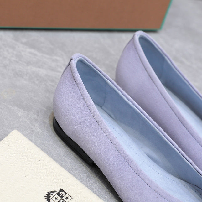 CLASSIC BALLET SHOES IN PASTEL PURPLE SUEDE