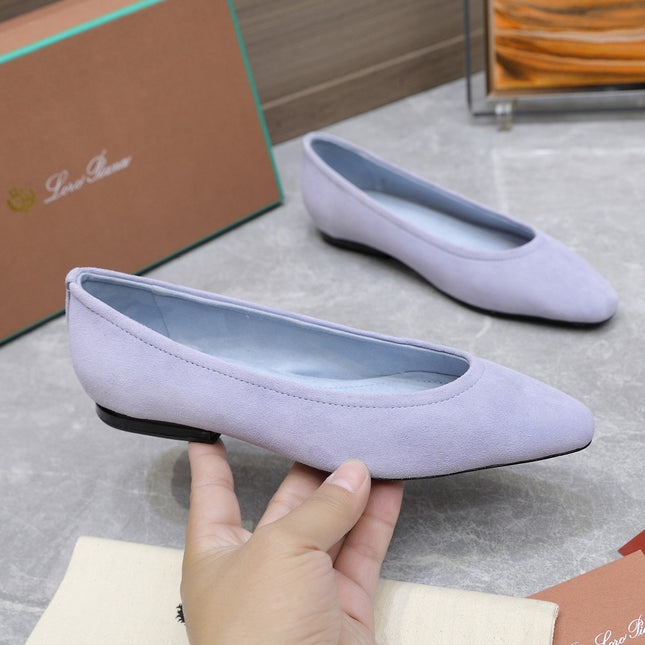 CLASSIC BALLET SHOES IN PASTEL PURPLE SUEDE