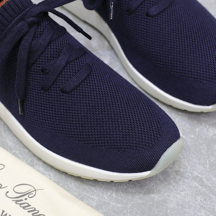LP LADY FLEXY WALK SNEAKER NAVY BLUE AND ORANGE WOOL CALFSKIN