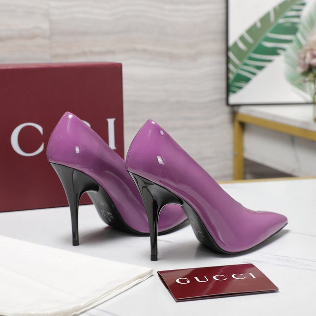 GG CLASSIC HIGH HEEL 105 IN PURPLE LAMBSKIN