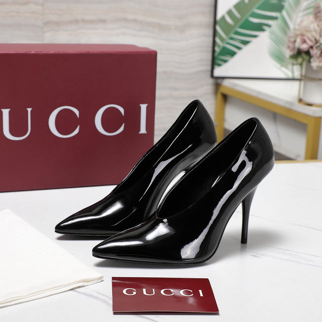 GG CLASSIC HIGH HEEL 105 IN BLACK LAMBSKIN