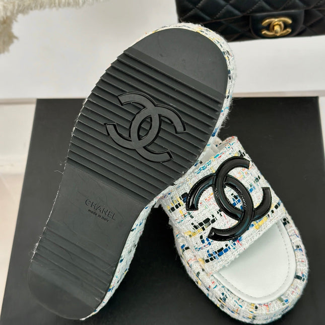 CLASSIC SLIPPERS THICK SOLE IN MULTICOLOR TWEED