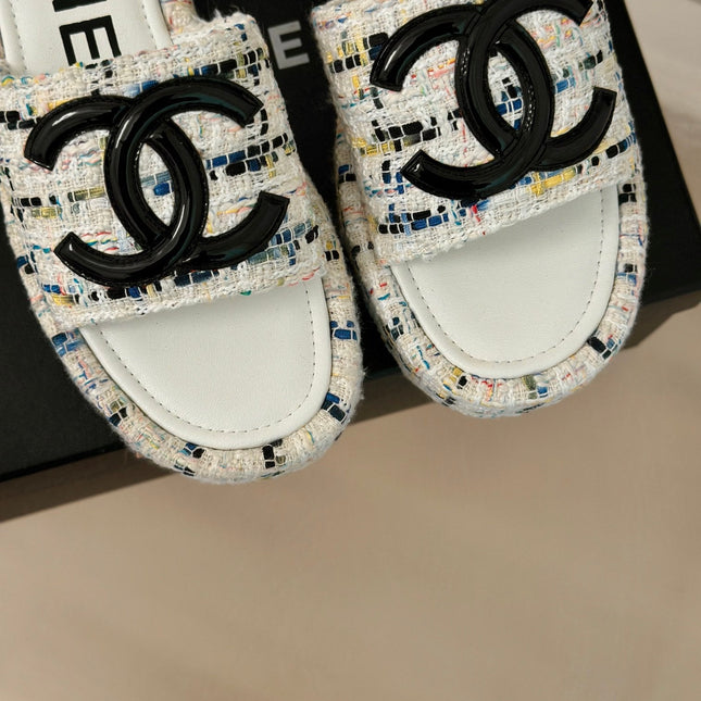 CLASSIC SLIPPERS THICK SOLE IN MULTICOLOR TWEED