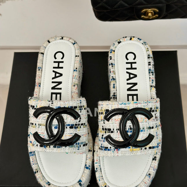 CLASSIC SLIPPERS THICK SOLE IN MULTICOLOR TWEED