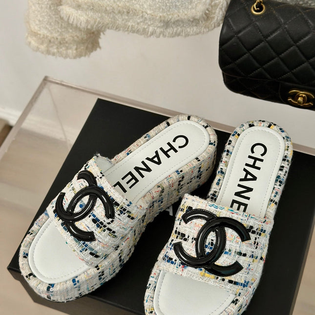 CLASSIC SLIPPERS THICK SOLE IN MULTICOLOR TWEED