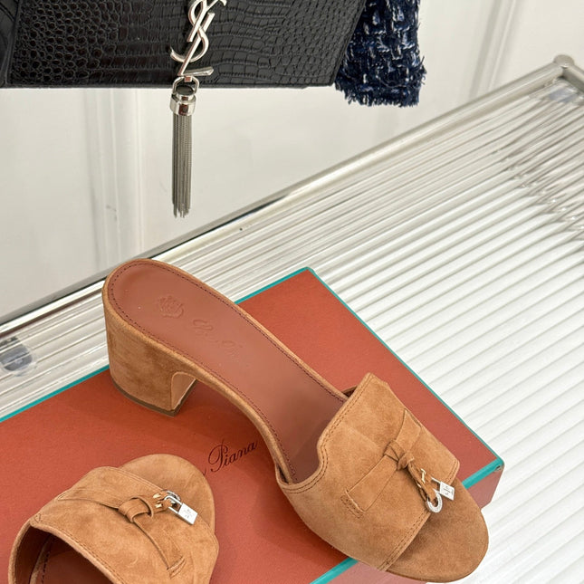 HIGH HEELS IN BROWN SUEDE AND LAMBSKIN