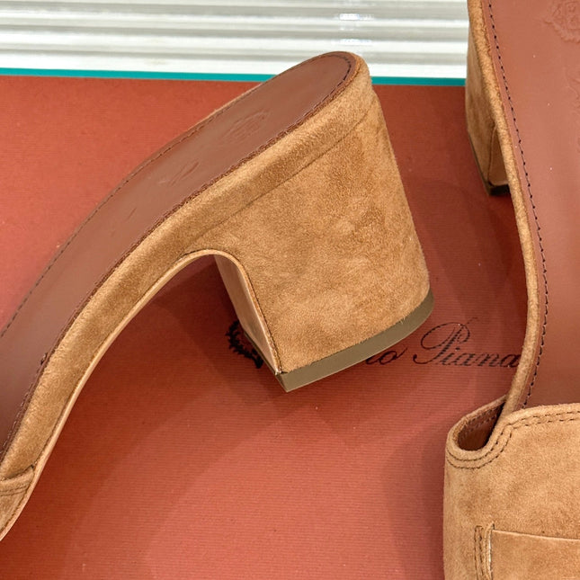 HIGH HEELS IN BROWN SUEDE AND LAMBSKIN