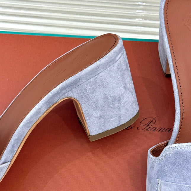 HIGH HEELS IN GREY SUEDE  AND LAMBSKIN