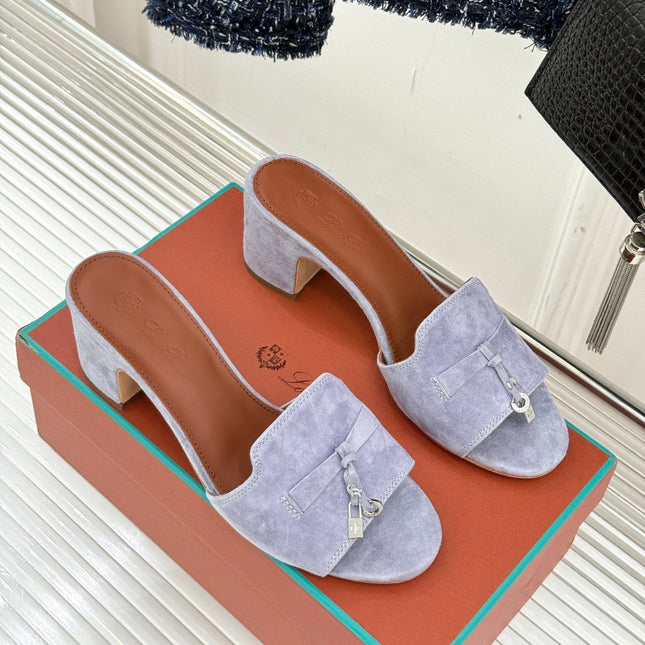 HIGH HEELS IN GREY SUEDE  AND LAMBSKIN