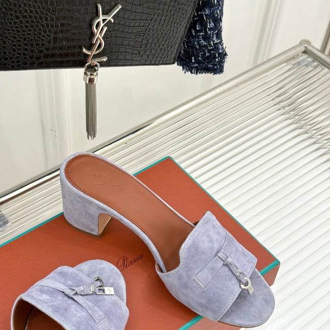 HIGH HEELS IN GREY SUEDE  AND LAMBSKIN