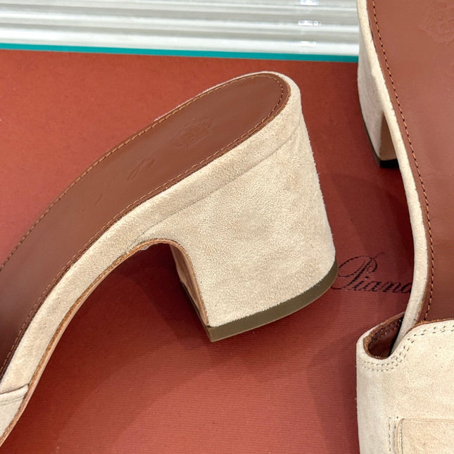 HIGH HEELS IN BEIGE SUEDE AND LAMBSKIN