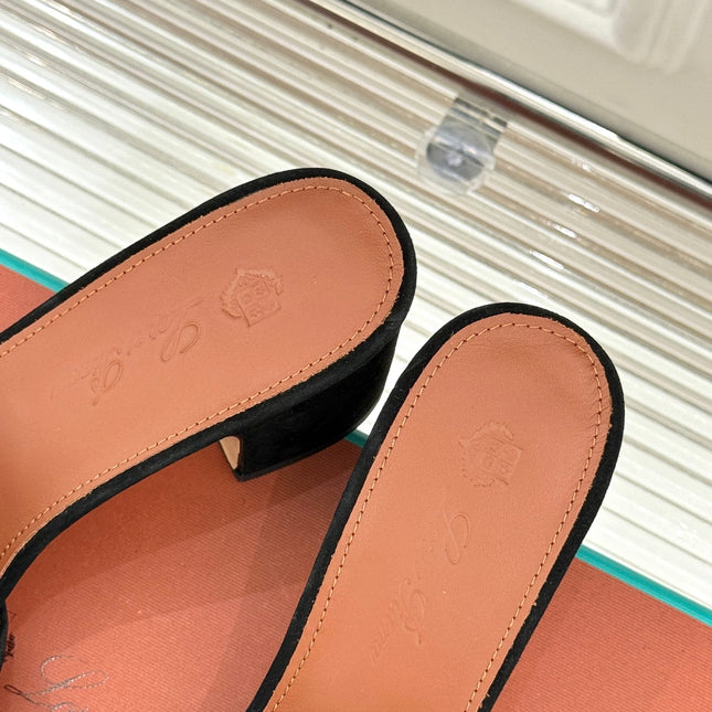 HIGH HEELS IN BLACK SUEDE AND LAMBSKIN