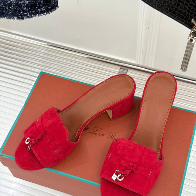 HIGH HEELS IN RED SUEDE AND LAMBSKIN