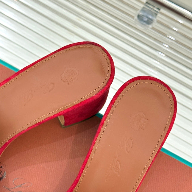 HIGH HEELS IN RED SUEDE AND LAMBSKIN