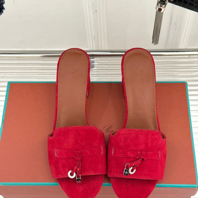 HIGH HEELS IN RED SUEDE AND LAMBSKIN