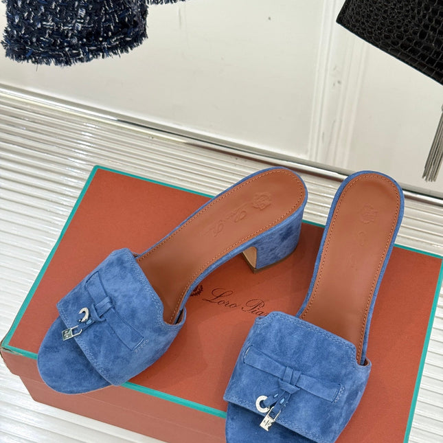 HIGH HEELS IN BLUE SUEDE AND LAMBSKIN