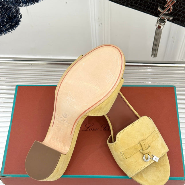 HIGH HEELS IN YELLOW SUEDE AND LAMBSKIN