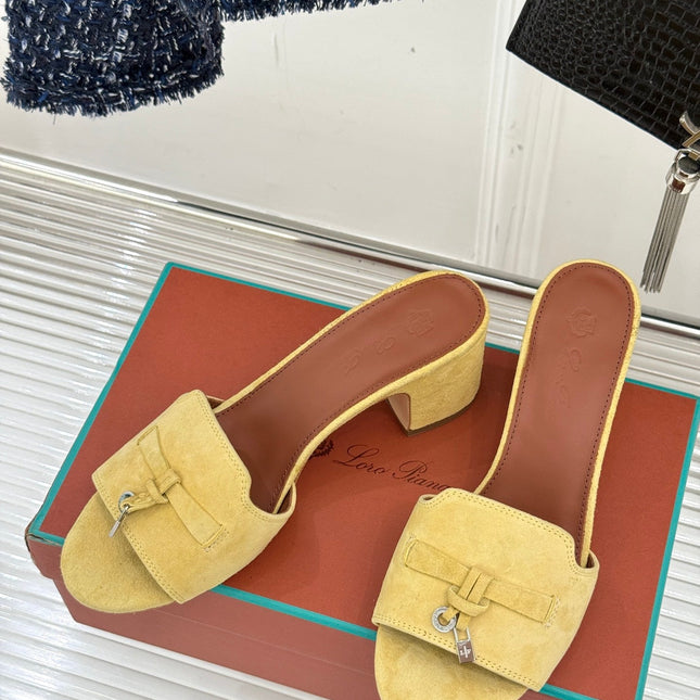 HIGH HEELS IN YELLOW SUEDE AND LAMBSKIN