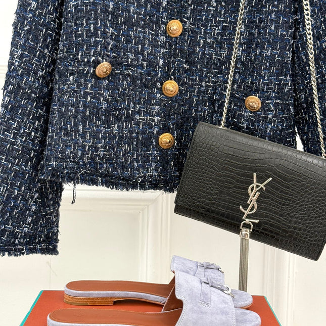 FLAT SANDALS IN GREY SUEDE AND LAMBSKIN