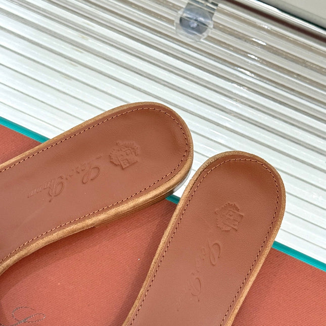 FLAT SANDALS IN BROWN SUEDE AND LAMBSKIN