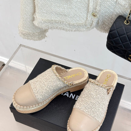 CC MULES 25SS 30 MM IN BEIGE LAMBSKIN MIX WOOL