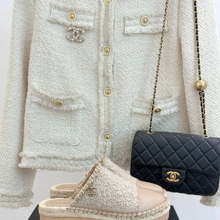 CC MULES 25SS 30 MM IN BEIGE LAMBSKIN MIX WOOL