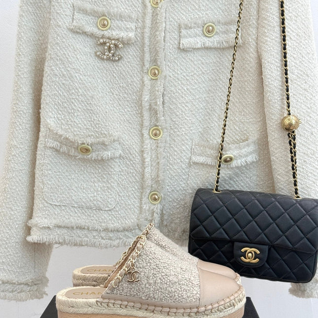 CC MULES 25SS 30 MM IN BEIGE LAMBSKIN MIX WOOL