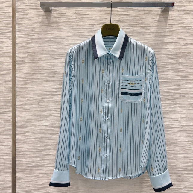 GUCCI LONG-SLEEVE SHIRT AND WIDE-LEG PANTS SET STYLE 15
