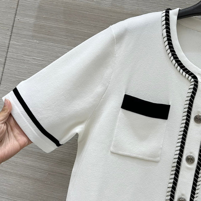 CC Short sleeve cardigan White