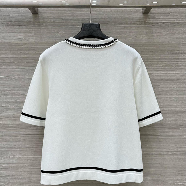 CC Short sleeve cardigan White