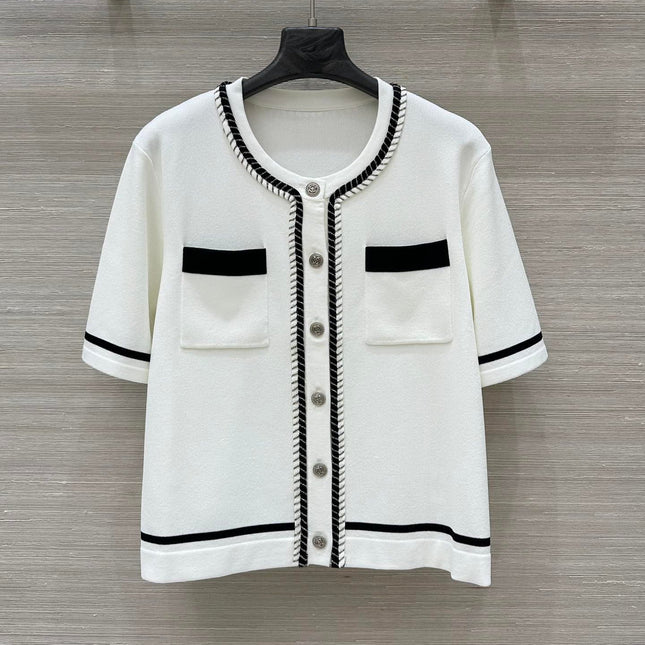 CC Short sleeve cardigan White