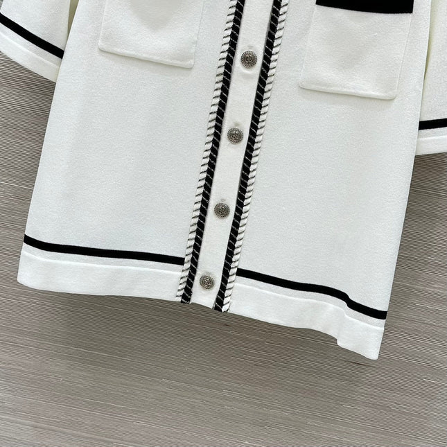 CC Short sleeve cardigan White