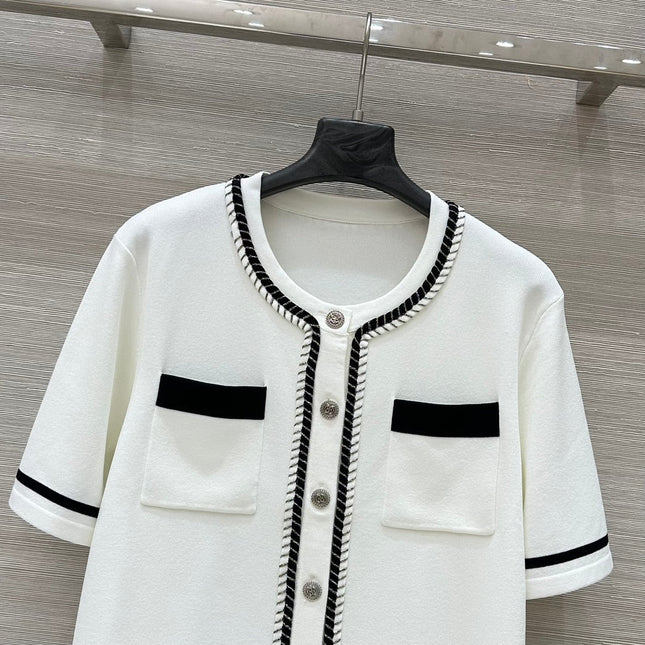 CC Short sleeve cardigan White