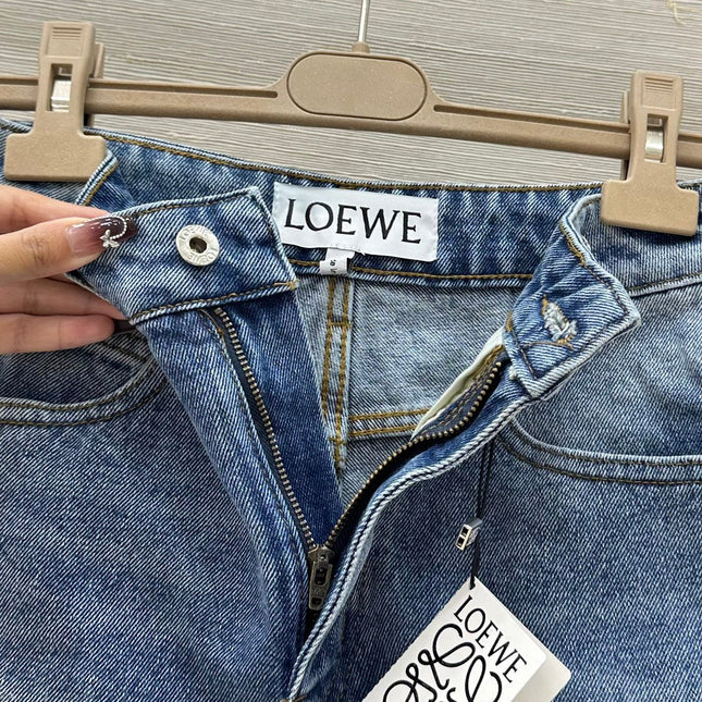 Loewe Denim Short Retro Blue Cotton