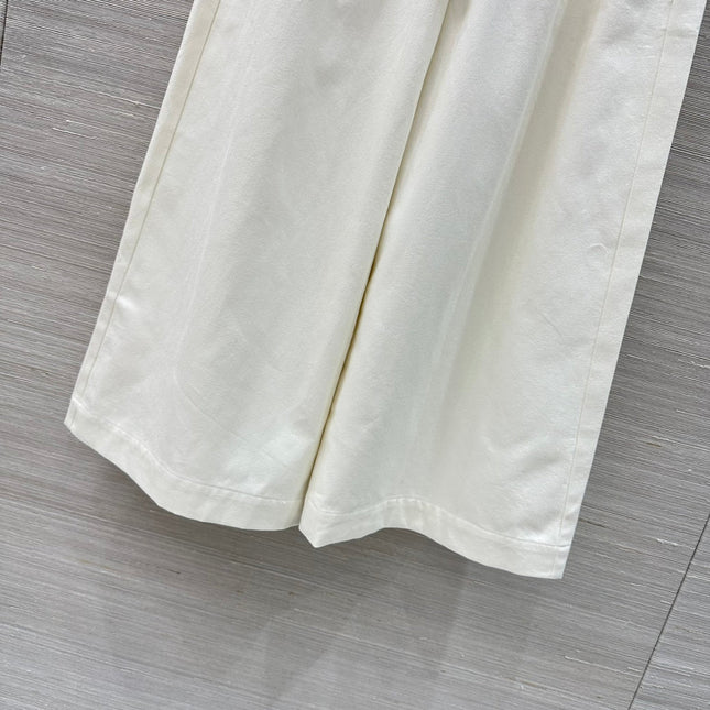 Loewe 25 Denim Wide-leg Cropped Pants White Cotton
