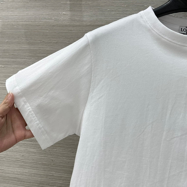 Loewe Floral Embroidered Short-sleeved T-shirt White Cotton
