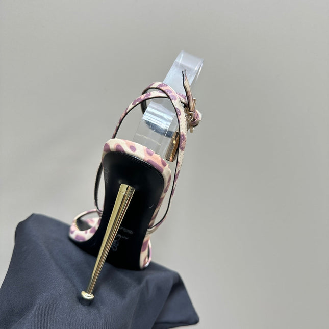 PADLOCK POINTY SANDAL 10 CM IN COLORFUL CALFSKIN