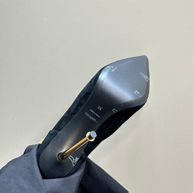 PADLOCK 10 CM ANKLE BOOTS IN BLACK SUEDE