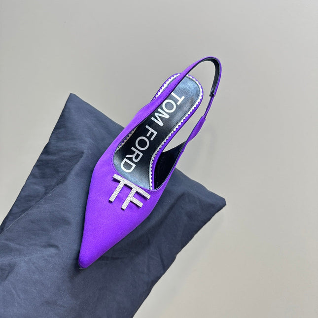 ANGELINA 10 CM SLINGBACK IN ROYAL PURPLE CALFSKIN