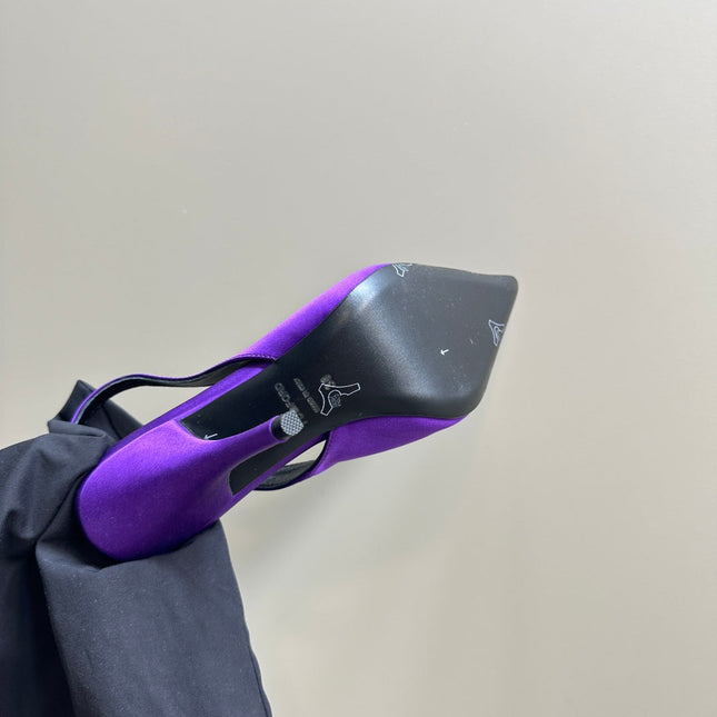 ANGELINA 10 CM SLINGBACK IN ROYAL PURPLE CALFSKIN