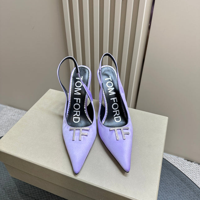 ANGELINA 10 CM SLINGBACK IN PASTEL PURPLE CALFSKIN