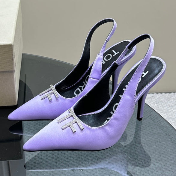 ANGELINA 10 CM SLINGBACK IN PASTEL PURPLE CALFSKIN