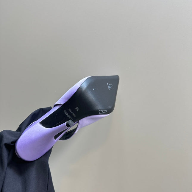 ANGELINA 10 CM SLINGBACK IN PASTEL PURPLE CALFSKIN