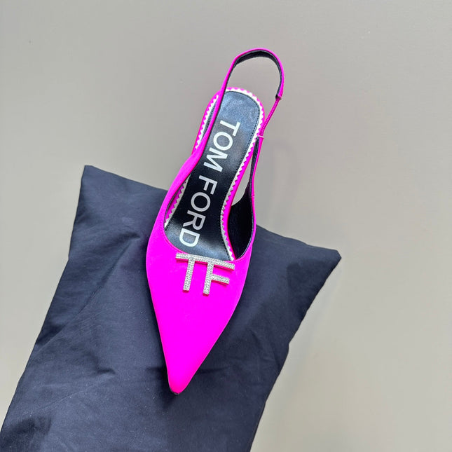 ANGELINA 10 CM SLINGBACK IN BRIGHT PINK CALFSKIN